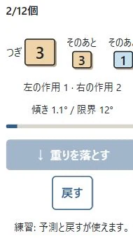 画面の操作・数値
