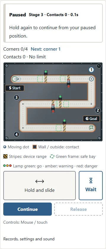 Slide on ①the control pad to move ②the marker in the same direction. Release to pause.