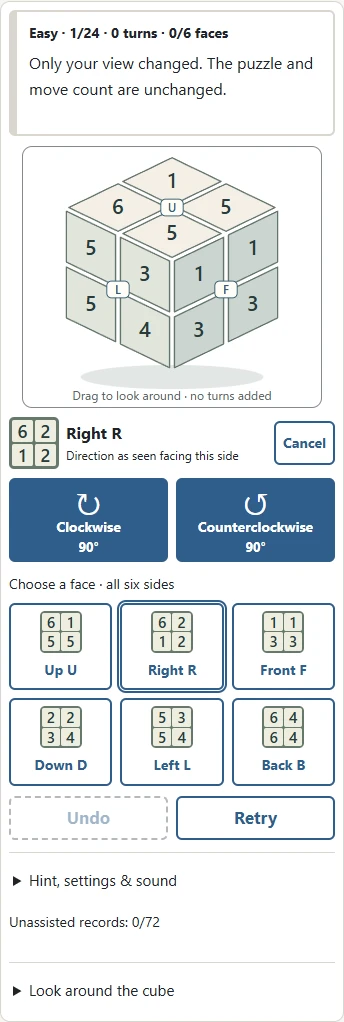 Looking around adds no turns