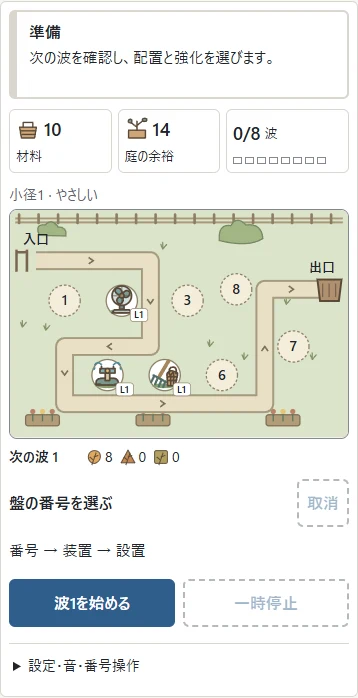 3種類の装置と波の開始